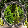 Floral Bone Quatrefoil Mirror Black 1