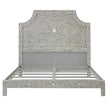 Floral Bone Inlay King Bed In Grey 2