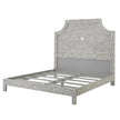 Floral Bone Inlay King Bed In Grey 3