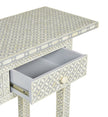 Grey Bone Inlay 3 Drawer Geometric Console Long Edges 3