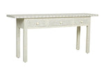 Grey Bone Inlay 3 Drawer Geometric Console Long Edges 2