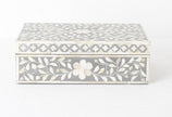 Bone Inlay Box Floral Design Grey 2