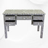 Grey Mother Of Pearl Inlay 5 Drawer Desk 4