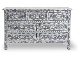 Grey Mother Of Pearl Inlay Chest Of 7 Drawers Large