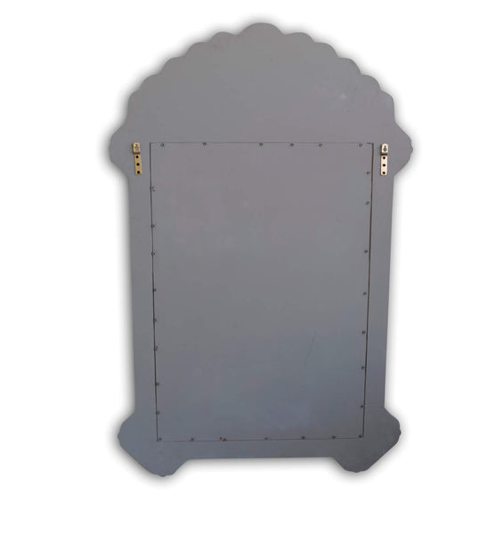 Grey Mother Of Pearl Inlay Floral Circle Mirror 3