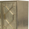 Hollywood Regency Hand Embossed Brass Metal 4 Door Cabinet 5