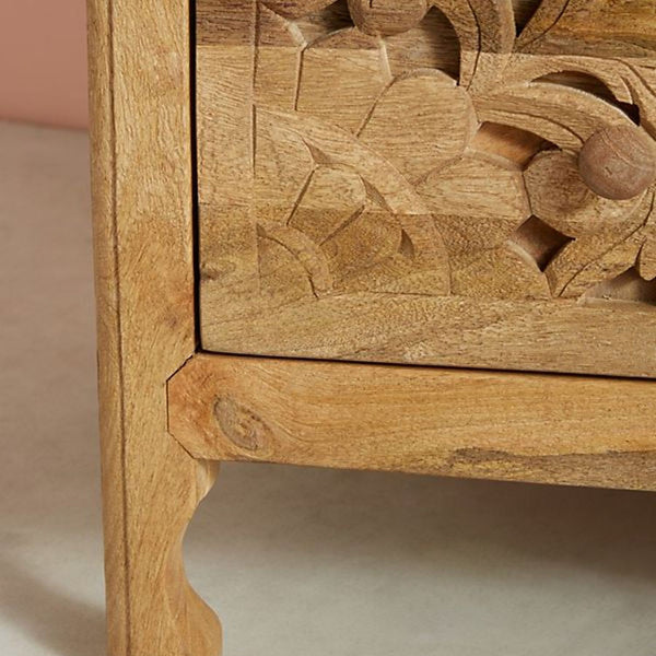 Luxury Handcarved Lombok 3 Drawer Dresser Natural