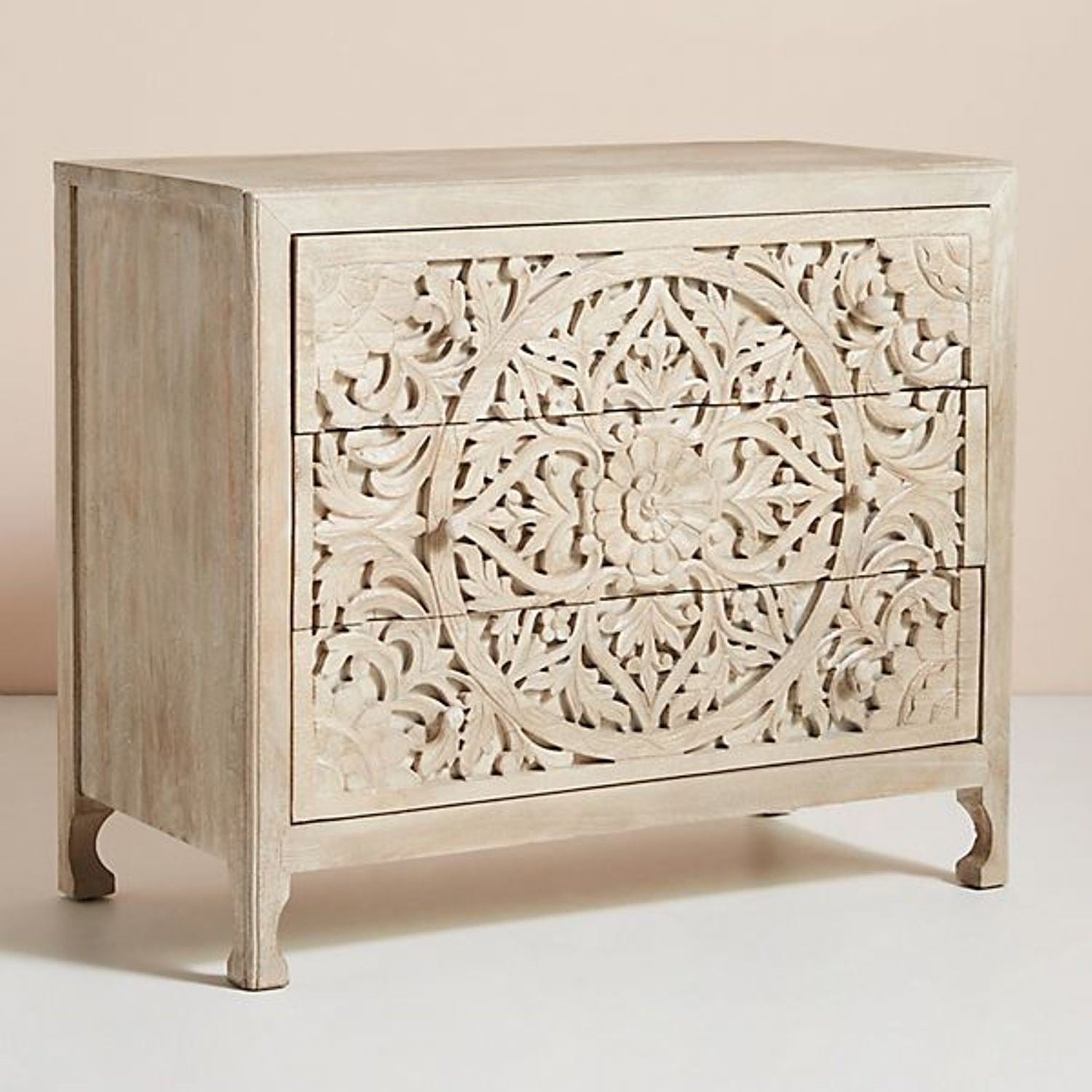 Luxury Handcarved Lombok 3 Drawer Dresser Grey luxuryhandicrafts