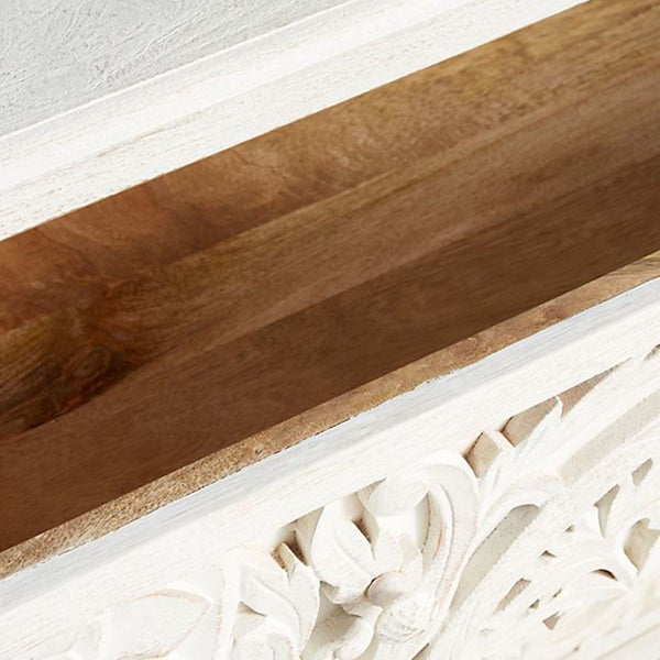Luxury Handcarved Lombok 3 Drawer Dresser White