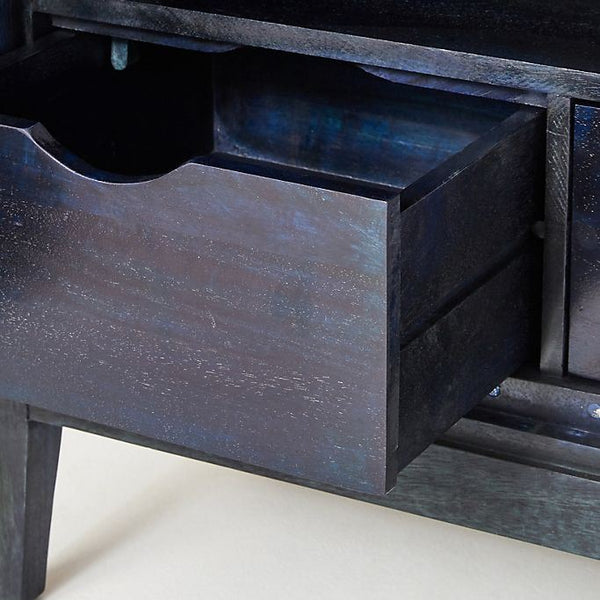 Handcarved Samuel Cabinet Indigo
