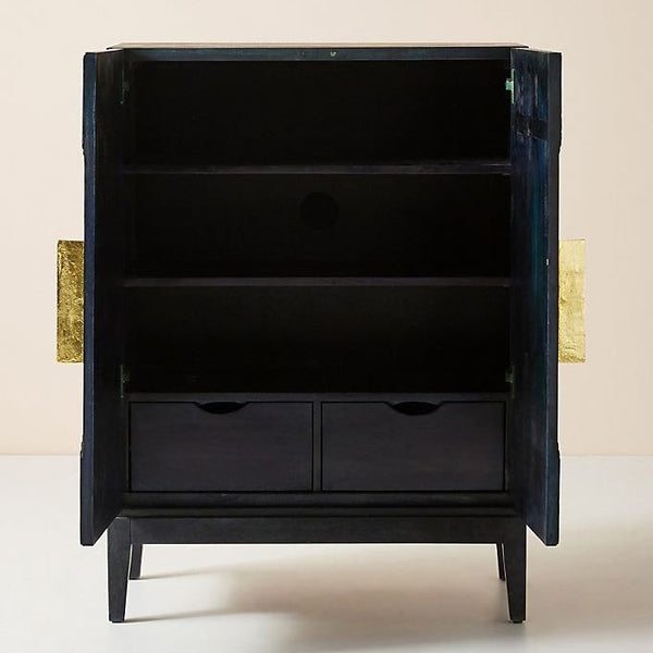 Handcarved Samuel Cabinet Indigo