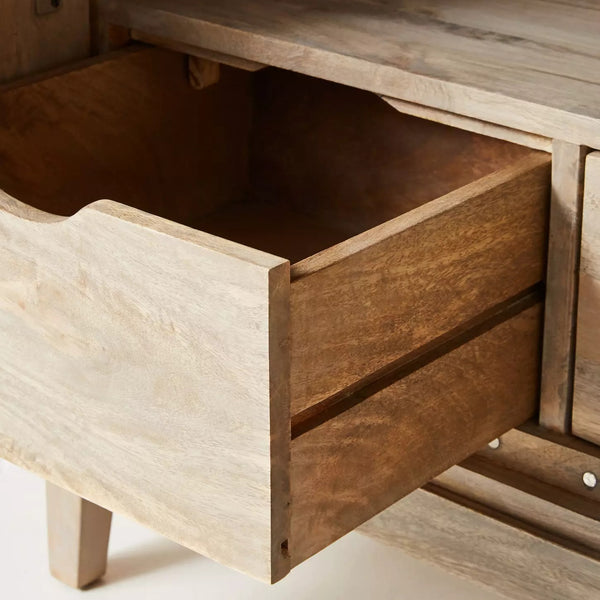 Handcarved Samuel Cabinet Washed Grey