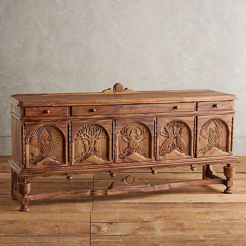 Handcarved Menagerie Buffet Natural