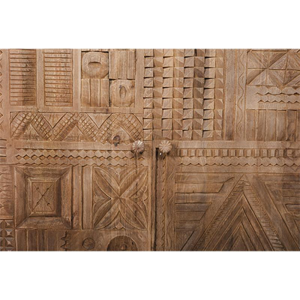 Handcarved Tribal Design Sideboard Natural