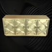 Hollywood Regency Brass Embossed 4 Door Cabinet 2