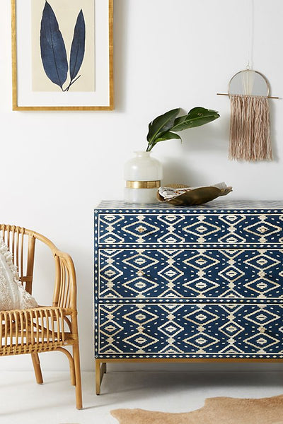 Ikat Bone Inlay 3 Drawer Dresser