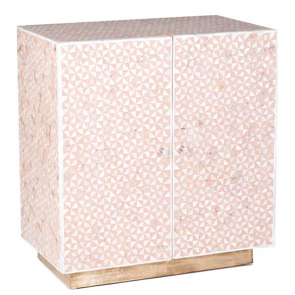 Triangle Mother Of Pearl Inlay Cabinet - Nude Pink