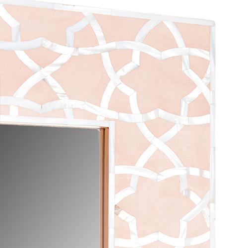 Fez Mother Of Pearl Inlay Mirror - Pale Pink