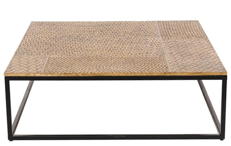 Iron Coffee Table With Hammered Brass Top