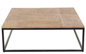 Iron Coffee Table With Hammered Brass Top