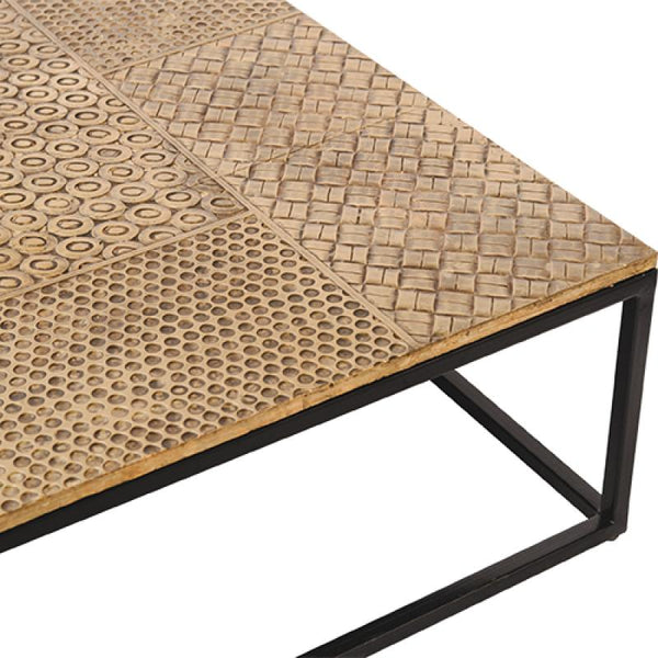 Iron Coffee Table With Hammered Brass Top