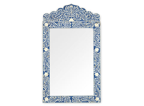 Bone Inlay Crested Mirror Blue