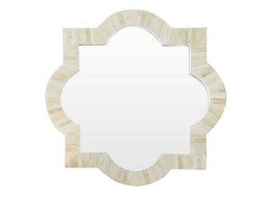 Quatrefoil Natural Bone Inlay Mirror