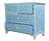 Mother Of Pearl Inlay Floral Chest Of Four Drawers Turquoise 3