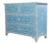 Mother Of Pearl Inlay Floral Chest Of Four Drawers Turquoise 2