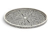 Large Round Bone Inlaid Tray Floral Design Black 1