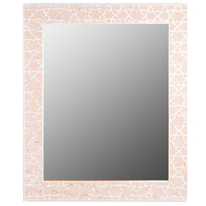 Fez Mother Of Pearl Inlay Mirror - Pale Pink