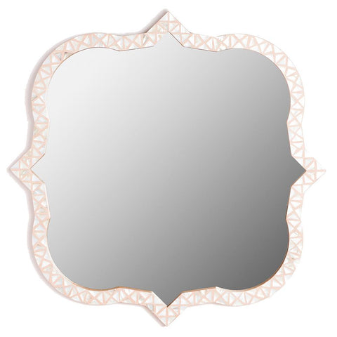 Triangle Mother Of Pearl Inlay Mirror - Nude Pink 1