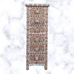 MOP Inlay Floral 6 Drawer Tallboy Chest Brown 1