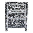 Mother Of Pearl Inlay Floral 3 Drawer Bedside Black 1
