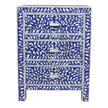 Mother Of Pearl Inlay Floral 3 Drawer Bedside Blue 1
