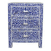 Mother Of Pearl Inlay Floral 3 Drawer Bedside Blue 1