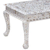 Mother Of Pearl Inlay Floral Coffee Table White 4