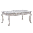 Mother Of Pearl Inlay Floral Coffee Table White 3