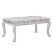 Mother Of Pearl Inlay Floral Coffee Table White 3