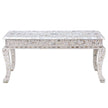 Mother Of Pearl Inlay Floral Coffee Table White 2