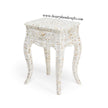 Mother Of Pearl Curved Long Leg Side Table White 2