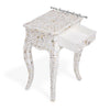 Mother Of Pearl Curved Long Leg Side Table White 3