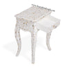 Mother Of Pearl Curved Long Leg Side Table White 3