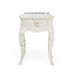 Mother Of Pearl Curved Long Leg Side Table White 1