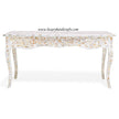 Mother Of Pearl Inlaid Long Curved Leg Desk White 3