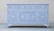 Mother Of Pearl Inlay Floral Sideboard Light Blue 1