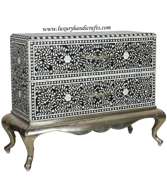 Mother Of Pearl Inlay Chest Metal Legs