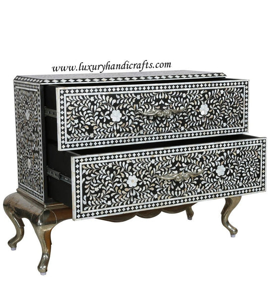 Mother Of Pearl Inlay Chest Metal Legs