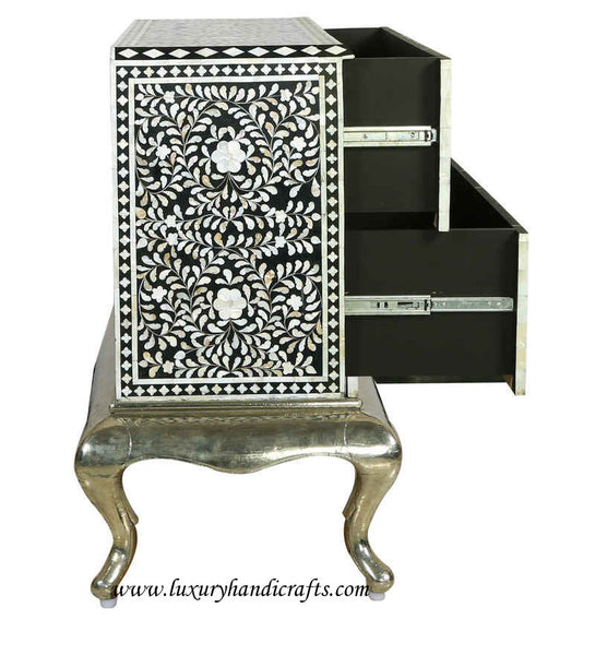 Mother Of Pearl Inlay Chest Metal Legs
