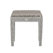 Mother Of Pearl Inlay Floral Stool Grey 2